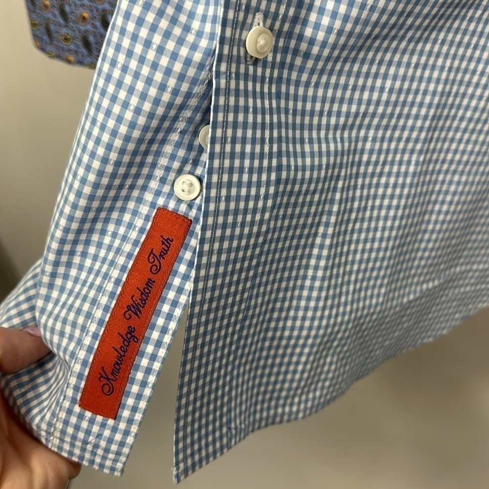 Robert Graham blue and white button-down dress shirt size XL - Picture 7 of 13